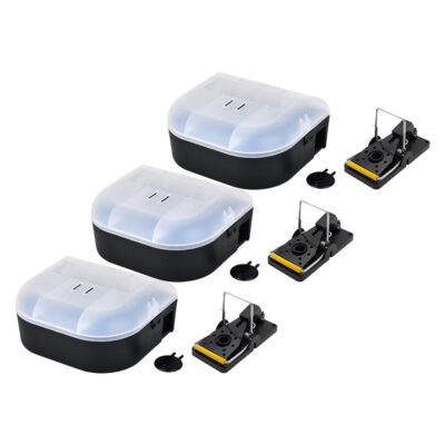 Suurpakkaus | 3 kpl Turvallinen syöttiasema hiirenloukulle | sis. QuickSnap-hiirenloukun