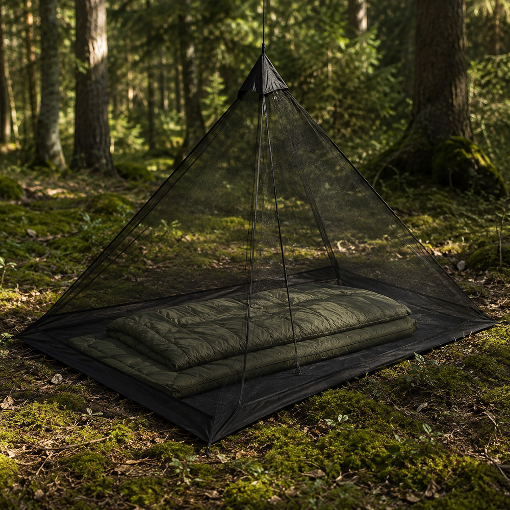 Hyttys- ja hyönteisverkko makuupussille, vihreä 220x120x110 cm Ympäristö